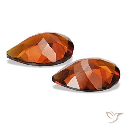 أحجار سيترين Deep Orange - Brown طبيعية، شكل الكمثرى، VVS-VS، وزنها 2.81 قيراط