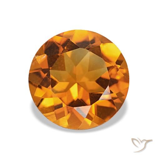 1.74ct بنى برتقالى سيترين, دائري, قليلا جدا