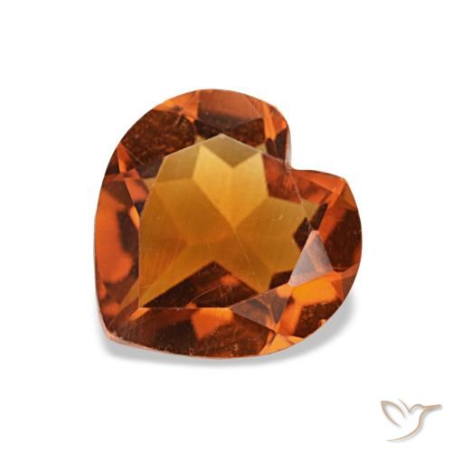 0.92ct برتقالي عميق سيترين, قلب, VVS-VS