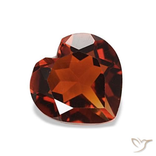 سيترين طبيعي بلون Deep Orange - Brown، وزن ‎1.07‎ قيراط، شكل شكل القلب، مقاس ‎7x7‎ مم