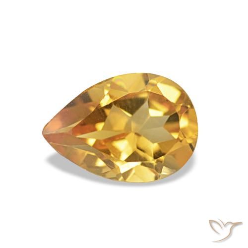 0.60ct ذهبى-برتقالى سيترين, شكل الكمثرى, VVS