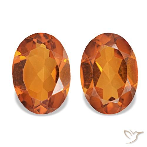 سيترين طبيعي بلون Medium Dark-Orange، وزن ‎1.34‎ قيراط، شكل بيضاوى، مقاس ‎7.1x5.1‎ مم