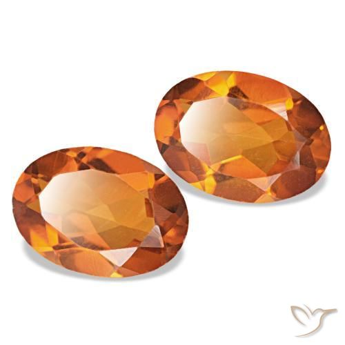سيترين طبيعي بلون Medium Dark-Orange، وزن ‎1.34‎ قيراط، شكل بيضاوى، مقاس ‎7.1x5.1‎ مم