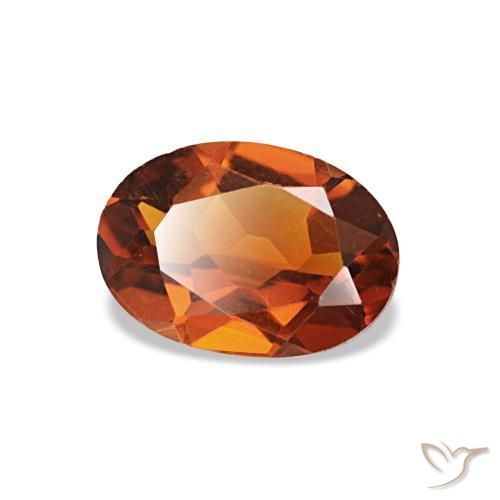 سيترين طبيعي بلون Medium Dark-Orange، وزن ‎0.60‎ قيراط، شكل بيضاوى، مقاس ‎6.9x4.9‎ مم