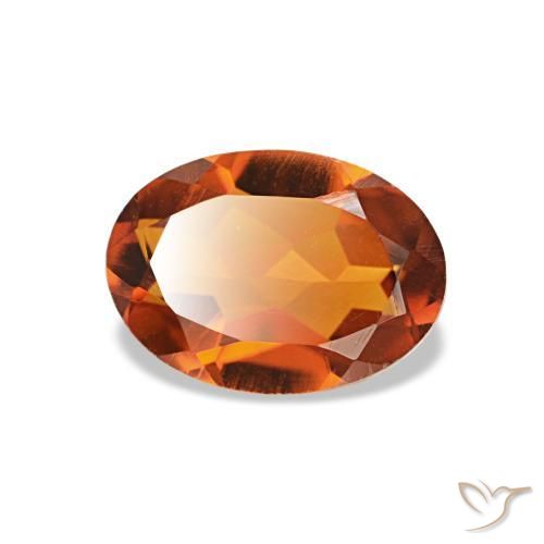 سيترين طبيعي بلون Medium Dark-Orange، وزن ‎0.73‎ قيراط، شكل بيضاوى، مقاس ‎7.1x5.1‎ مم
