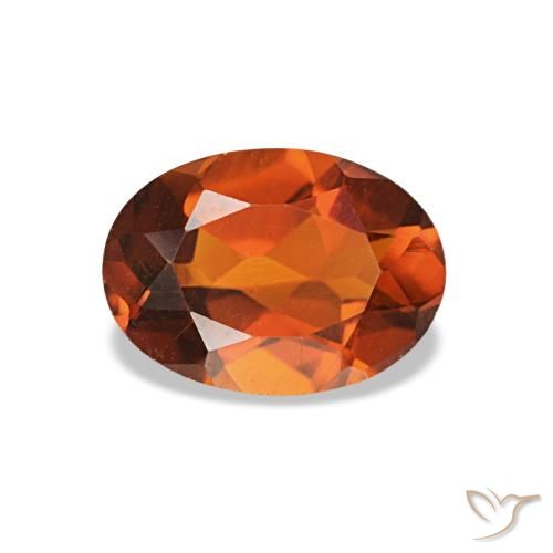 سيترين طبيعي بلون Medium Dark-Orange، وزن ‎0.69‎ قيراط، شكل بيضاوى، مقاس ‎7.1x5.1‎ مم