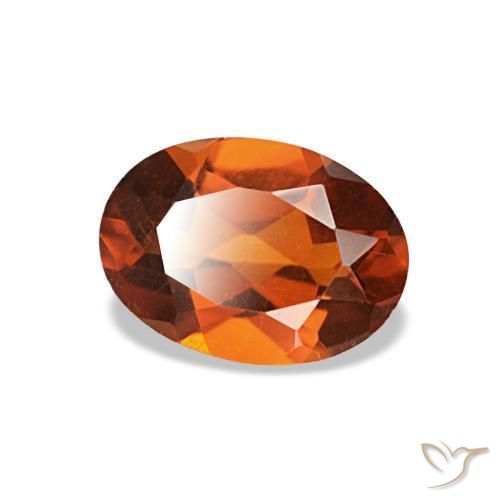 سيترين طبيعي بلون Medium Dark-Orange، وزن ‎0.69‎ قيراط، شكل بيضاوى، مقاس ‎7.1x5.1‎ مم