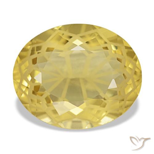 سيترين طبيعي بلون Medium Light-Yellow، وزن ‎5.90‎ قيراط، شكل بيضاوى، مقاس ‎13.7x11.2‎ مم