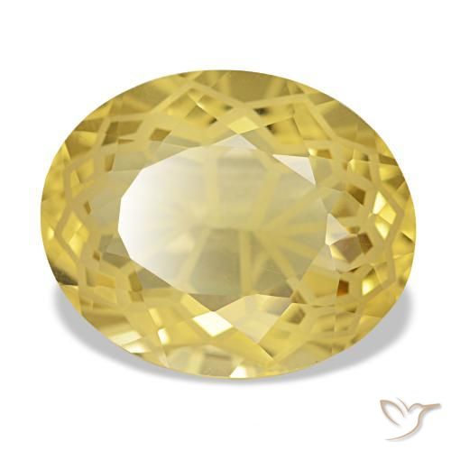 سيترين طبيعي بلون Medium Light-Yellow، وزن ‎5.90‎ قيراط، شكل بيضاوى، مقاس ‎13.7x11.2‎ مم