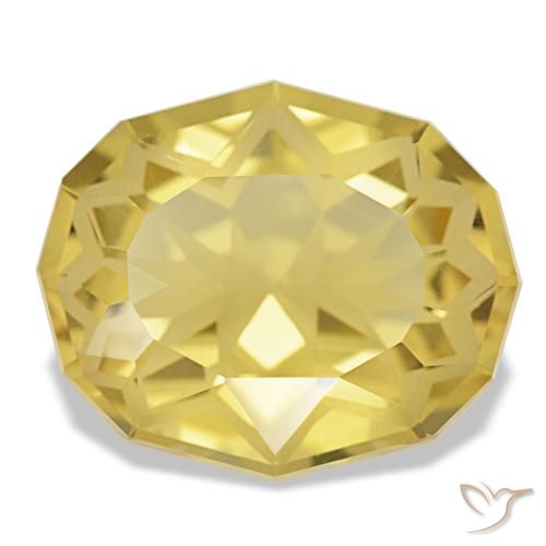سيترين طبيعي بلون Medium Light-Yellow، وزن ‎9.03‎ قيراط، شكل بيضاوى، مقاس ‎15.9x13.2‎ مم