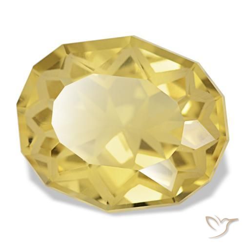 سيترين طبيعي بلون Medium Light-Yellow، وزن ‎9.03‎ قيراط، شكل بيضاوى، مقاس ‎15.9x13.2‎ مم