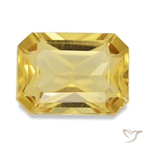 4.59ct أصفر سيترين, قص الزمرد, قليلا جدا