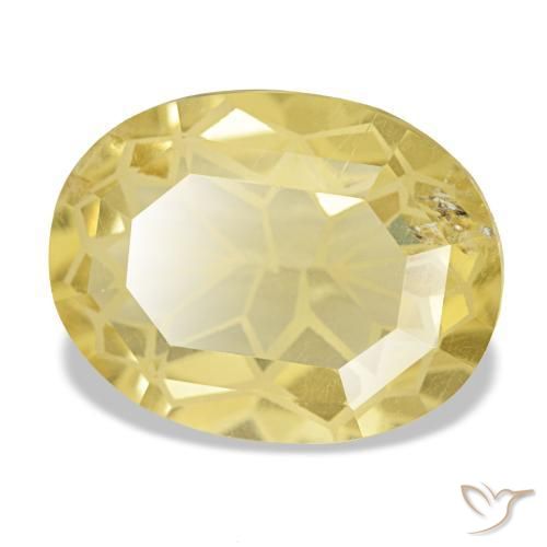 سيترين طبيعي بلون أصفر متوسط، وزن ‎4.55‎ قيراط، شكل بيضاوى، مقاس ‎13.3x10.1‎ مم