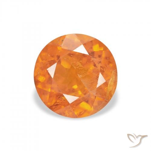 1.62ct طبيعي برتقالي زاهى كلينوهيومايت, دائري, SI-I1