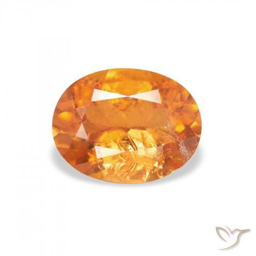 1.29ct طبيعي برتقالى متوسط كلينوهيومايت, بيضوي, SI-I1