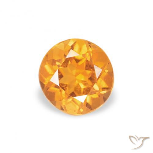 0.28ct طبيعي برتقالى متوسط كلينوهيومايت, دائري, VS-SI