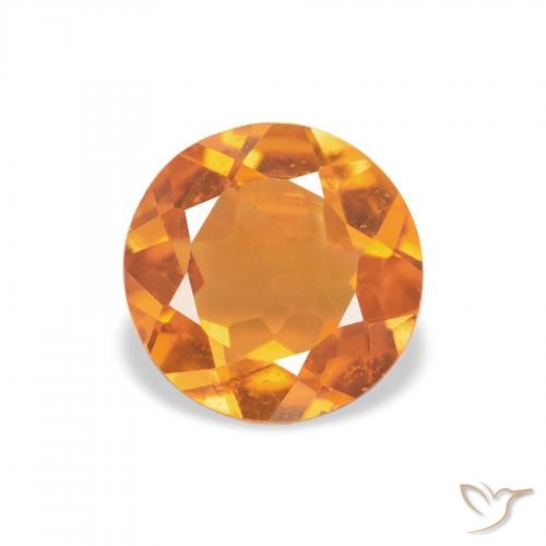 1.34ct طبيعي برتقالى مشمشى كلينوهيومايت, دائري, VS-SI
