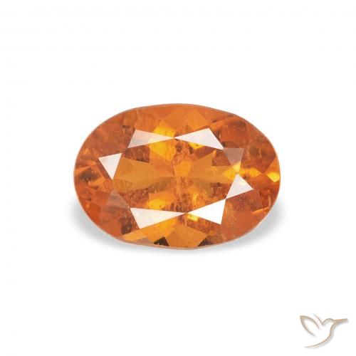 0.75ct طبيعي برتقالى متوسط كلينوهيومايت, بيضوي, SI