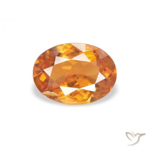 0.70ct طبيعي برتقالى مشمشى كلينوهيومايت, بيضوي, SI