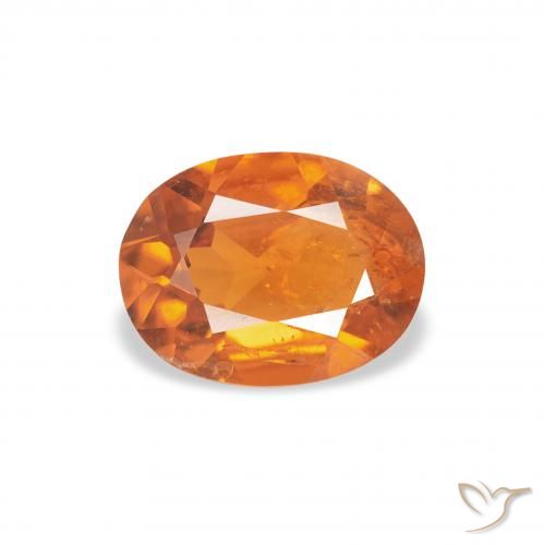 1.04ct طبيعي برتقالى كهرمانى كلينوهيومايت, بيضوي, SI