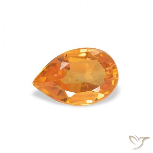 0.75ct طبيعي برتقالى متوسط كلينوهيومايت, شكل الكمثرى, SI