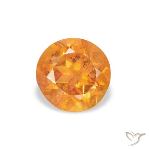 0.87ct طبيعي برتقالى متوسط كلينوهيومايت, دائري, SI