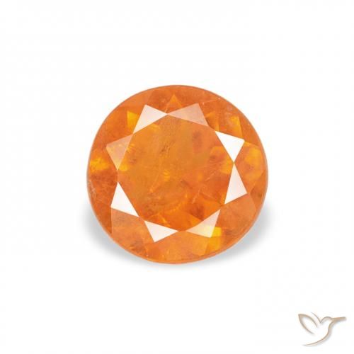 0.61ct طبيعي برتقالى محمر كلينوهيومايت, دائري, SI