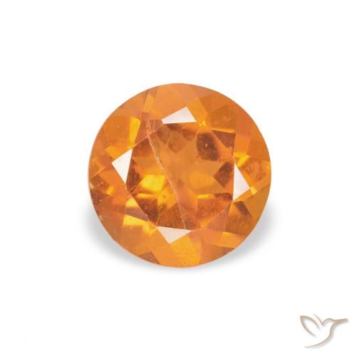 0.55ct طبيعي برتقالى كهرمانى كلينوهيومايت, دائري, SI
