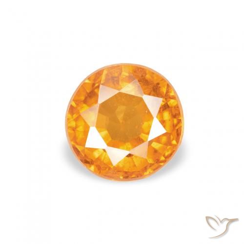 0.48ct طبيعي برتقالى كهرمانى كلينوهيومايت, دائري, SI