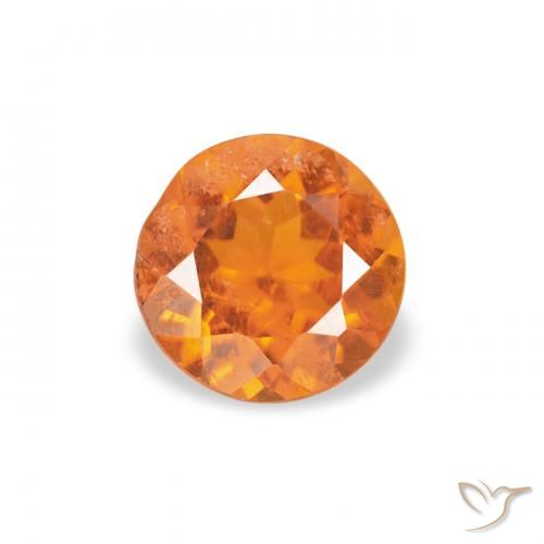 0.43ct طبيعي برتقالى محمر كلينوهيومايت, دائري, SI