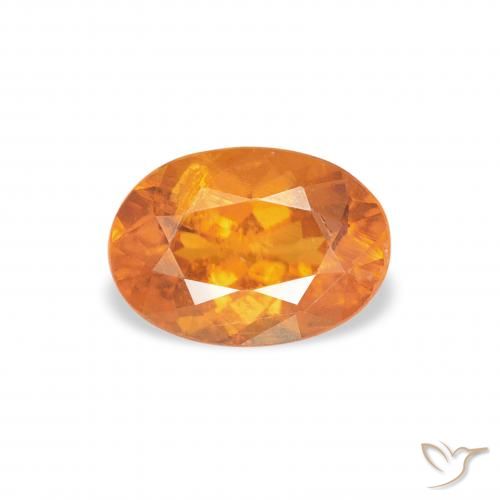0.85ct طبيعي برتقالى متوسط كلينوهيومايت, بيضوي, SI