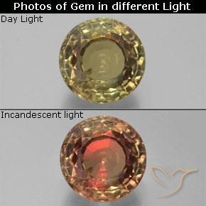 19.90ct طبيعي أصفر متوسط دياسبور متغير اللون, دائري, VS-SI