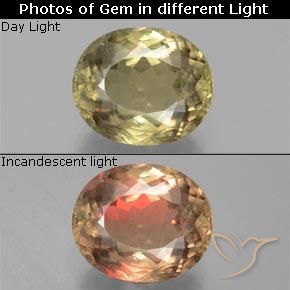10.84ct طبيعي أصفر متوسط دياسبور متغير اللون, بيضوي, VS-SI
