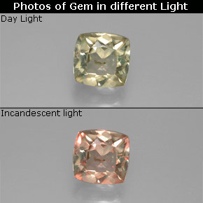 دياسبور متغير اللون أخضر / وردي طبيعي، قطع وسادة، 0.93 قيراط، VS-SI