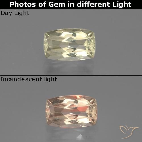 1.11ct طبيعي أصف فاتح جدا دياسبور متغير اللون, وسادة, VVS-VS