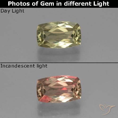 0.97ct طبيعي أصفر متوسط دياسبور متغير اللون, وسادة, VS-SI