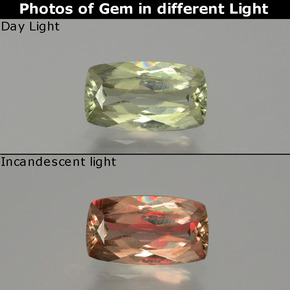 دياسبور متغير اللون أخضر / وردي طبيعي، قطع وسادة، 1.08 قيراط، VS-SI