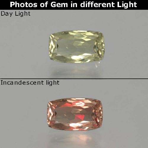 دياسبور متغير اللون أصفر باهت طبيعي، قطع وسادة، 1.02 قيراط، VS-SI