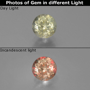 دياسبور متغير اللون أخضر / وردي طبيعي، قصة دائرى، 0.83 قيراط، SI