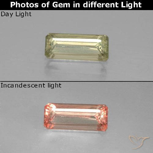 1.50ct طبيعي أصفر-ذهبى فاتح جدا دياسبور متغير اللون, قص الزمرد, VS-SI