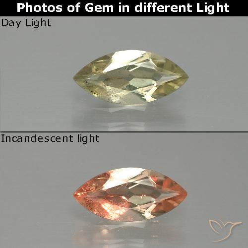 1.12ct طبيعي أصف فاتح جدا دياسبور متغير اللون, ماركيز, VS-SI