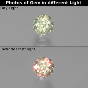 دياسبور متغير اللون أصفر باهت طبيعي، قصة دائرى، 0.63 قيراط، قليلا جدا