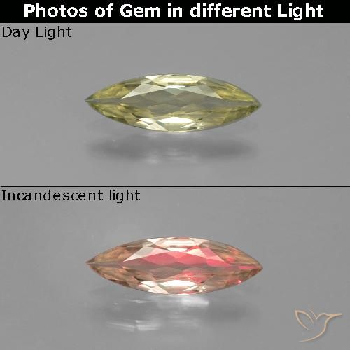 0.72ct طبيعي أصفر بنى دياسبور متغير اللون, ماركيز, VVS-VS
