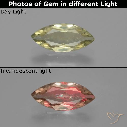 1.10ct طبيعي أصف فاتح جدا دياسبور متغير اللون, ماركيز, VS-SI