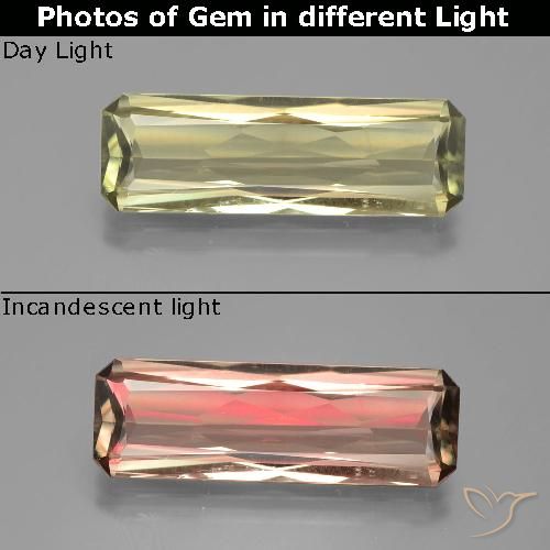 6.71ct طبيعي أخضر أصفر فاتح دياسبور متغير اللون, قص الزمرد, قليلا جدا