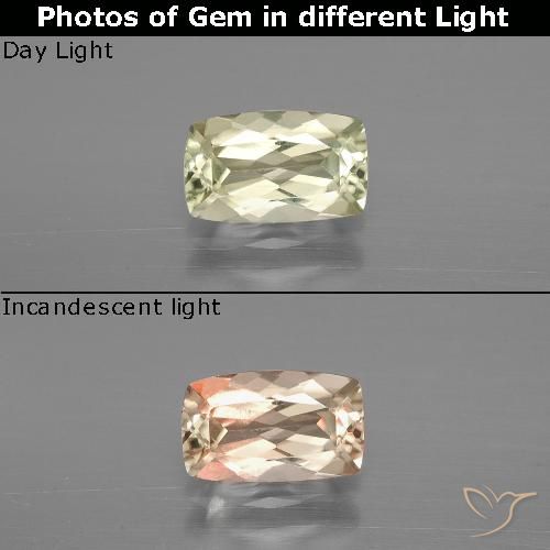 1.16ct طبيعي أصف فاتح جدا دياسبور متغير اللون, وسادة, VVS-VS