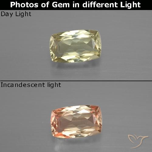 1.17ct طبيعي بيج أصفر دياسبور متغير اللون, وسادة, VVS