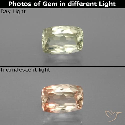 1.19ct طبيعي أصف فاتح جدا دياسبور متغير اللون, وسادة, VVS