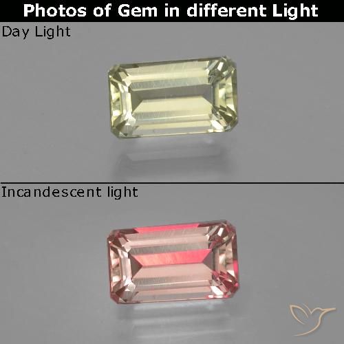 1.12ct طبيعي أخضر أصفر فاتح دياسبور متغير اللون, قص الزمرد, قليلا جدا