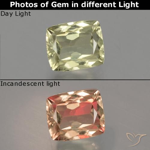 1.08ct طبيعي أصفر باهت دياسبور متغير اللون, وسادة, قليلا جدا